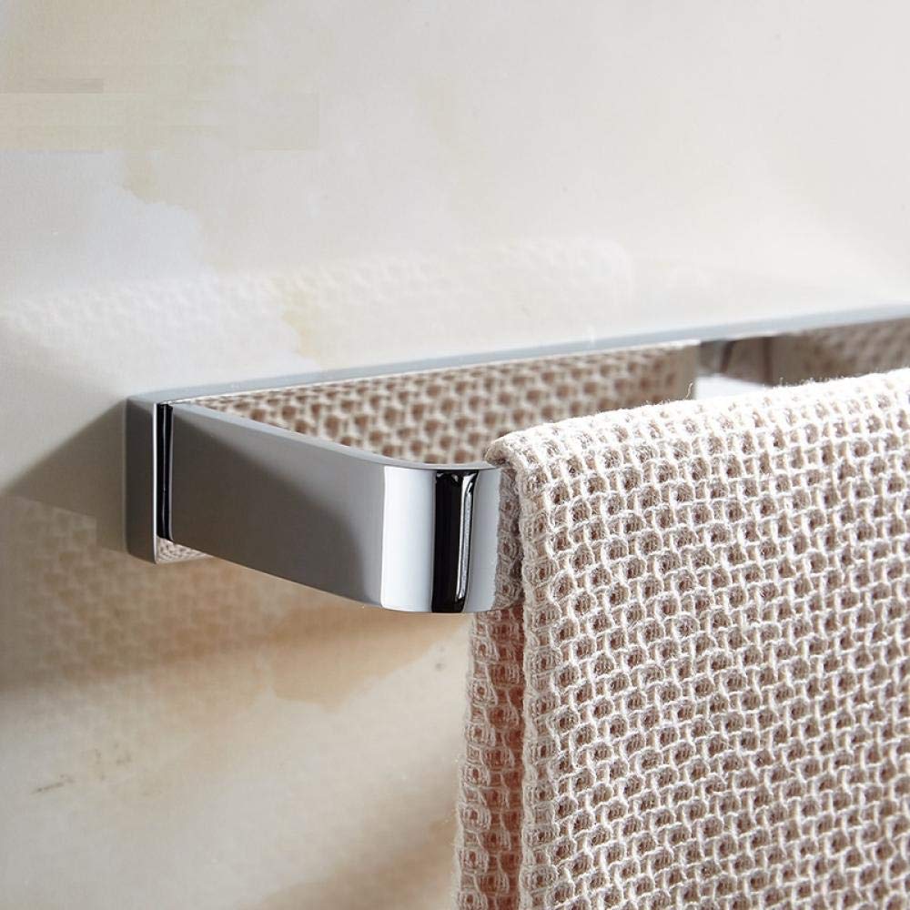 Toallero, toallero montado en la pared en anillos para toallas para baños, latón macizo, oro cepillado, cuadrado, toallero, cromo/negro, toallero de baño, toallero colgante, accesorios de baño, color