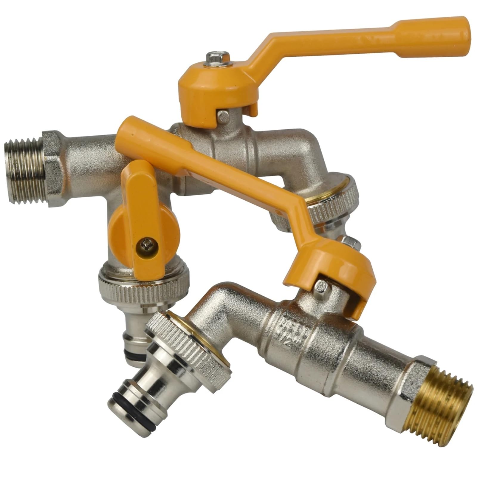 Ogród 1/5.1 cm 3/10.2 cm mosiężny rozdzielacz do kranu wodnego 1-drożny 2-drożny adapter złącza adapter zawór przełącznik nawadniania kran wymiana (M-1 szt.)