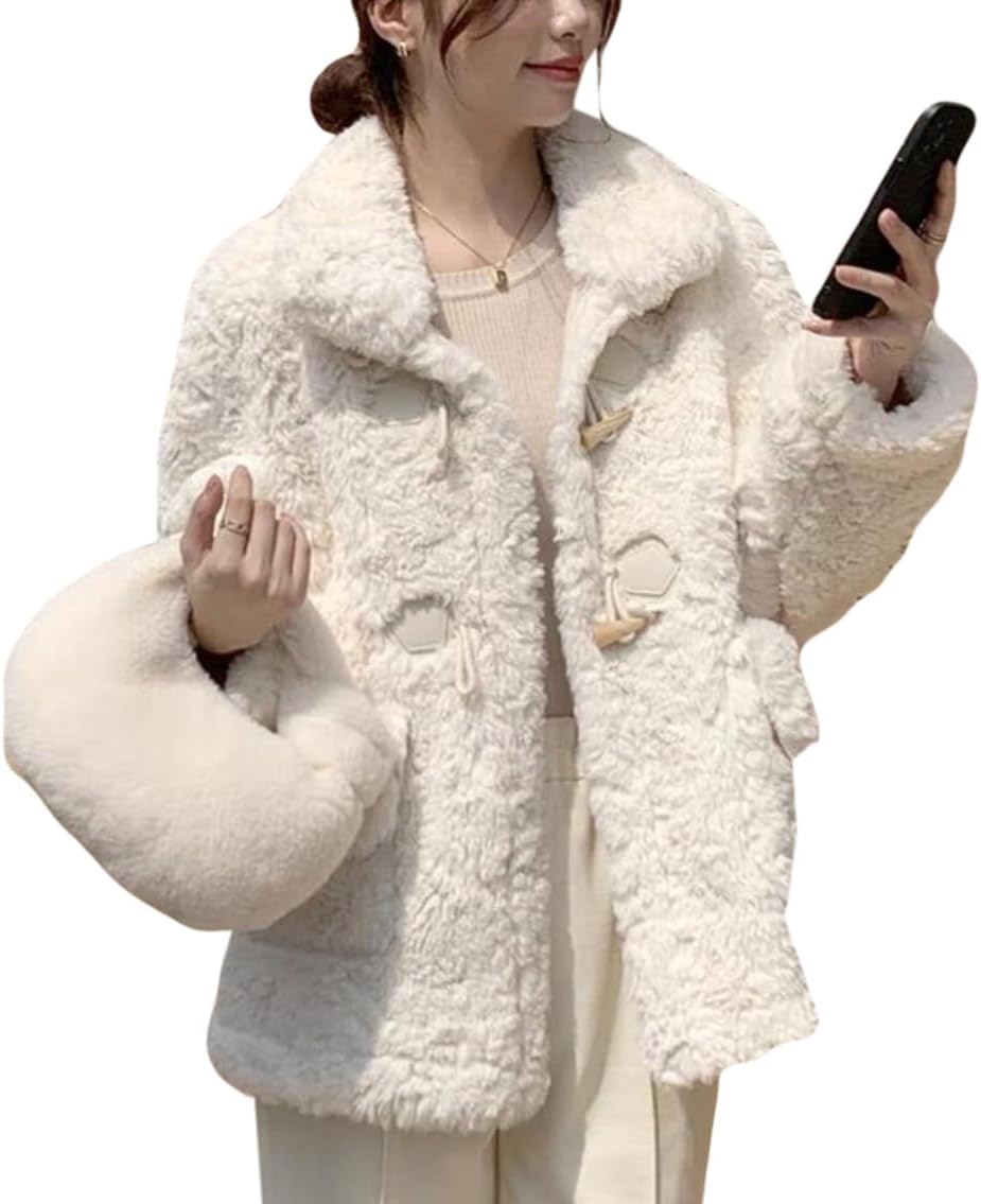 Amazon | [REHOODN] ボアジャケット ボアブルゾン レディース ボア