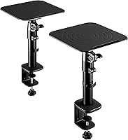 Vista 1 de WALI Soporte para monitor de estudio y altavoz, juego de 2 soportes de escritorio con abrazadera, soporte de audio universal ajustable en altura