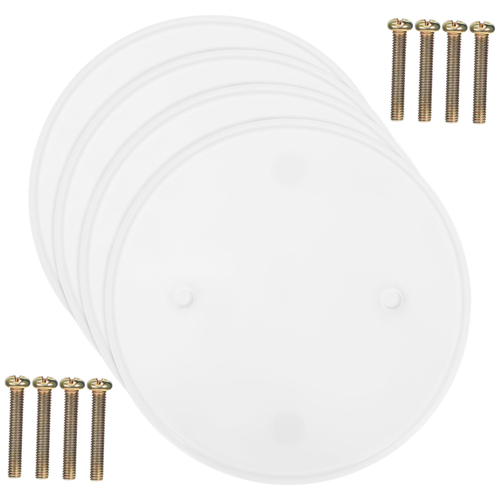 DIYEAH Round Cover Plates for Ceiling 4 Pack 4In Electrical Box Caps Flat Blanking Plates with Screws Easy Installation for Home Office Ceiling Hole Covers