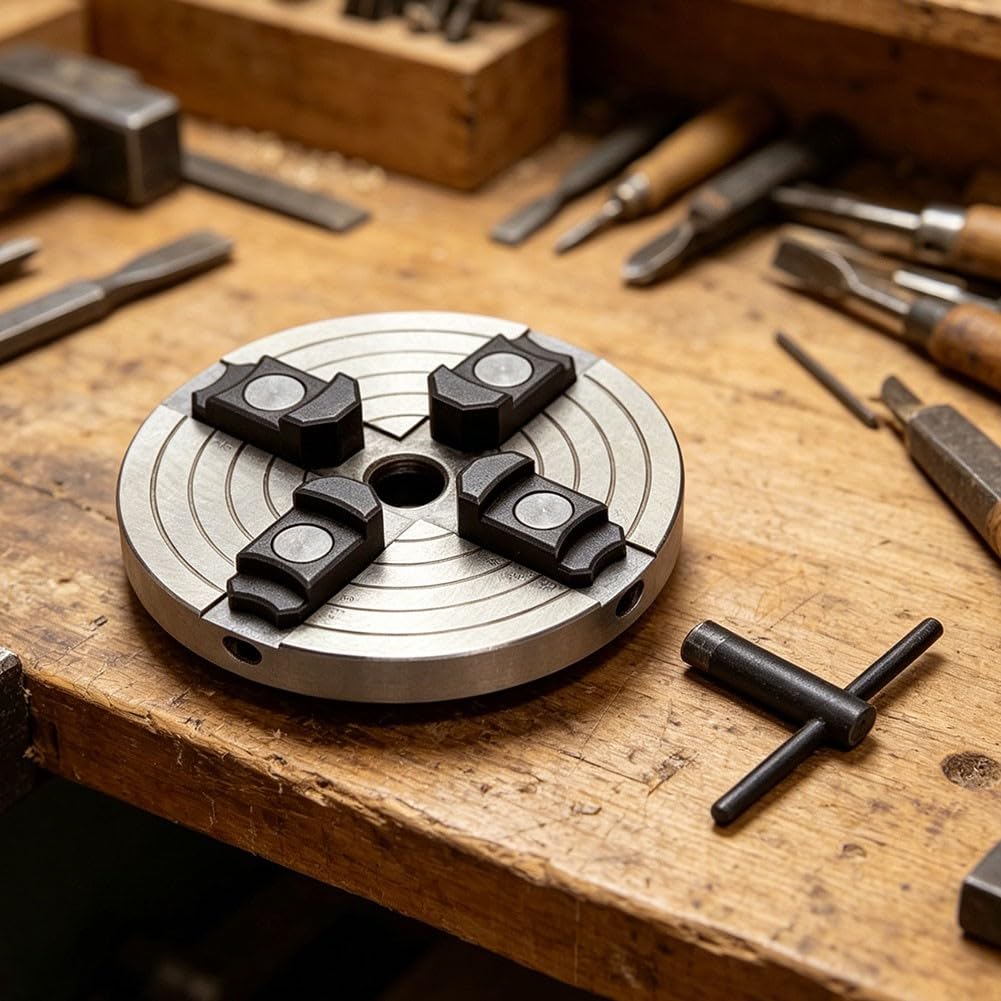KiraKira 4-szczękowy samocentrujący uchwyt 150 mm do mini tokarki metalowej, tuleja gwintowana 1 cala-8 Dokładne zadania toczenia metalu