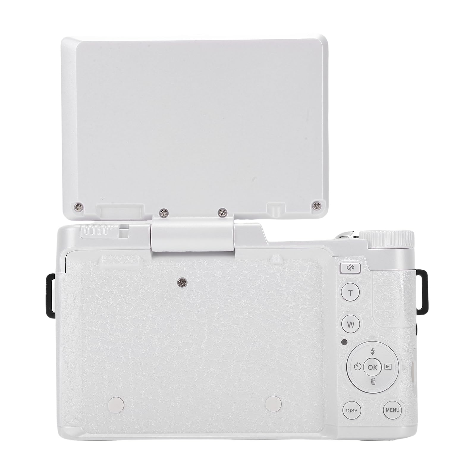 Fotocamera Digitale 5K, Vlogging con Zoom 18X da 64 MP, Fotocamera di Bellezza Compatta WiFi con Luce di Riempimento a LED, Schermo Ribaltabile da 3 Pollici, Batteria da 800 MAh per (WHITE)