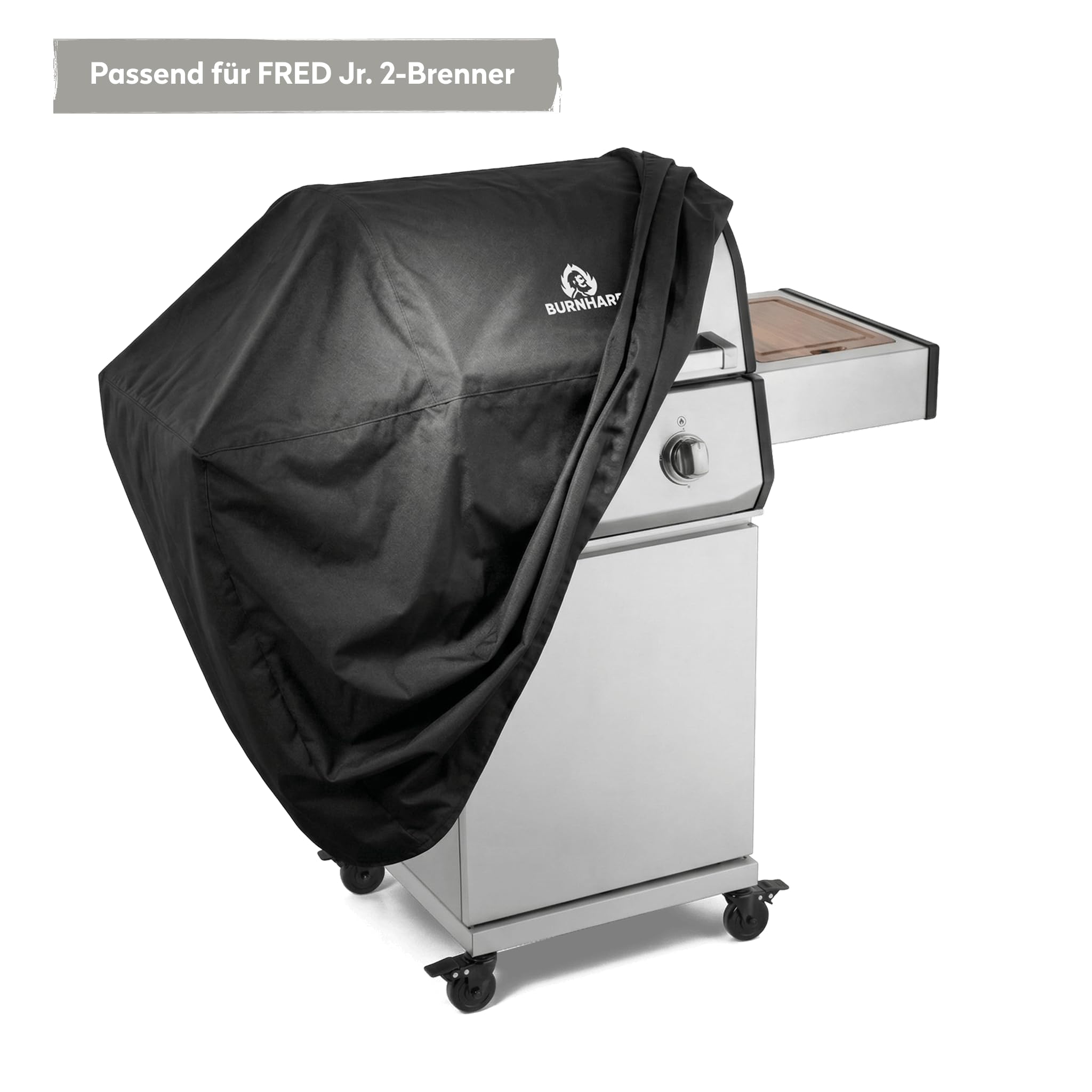 BURNHARD® Abdeckhaube Gasgrill, wetterfest, UV-beständig | Polyester mit PVC-Beschichtung, wasserabweisend, passgenau, ganzjährig einsetzbar, reißfest, langlebig – FRED Series 4
