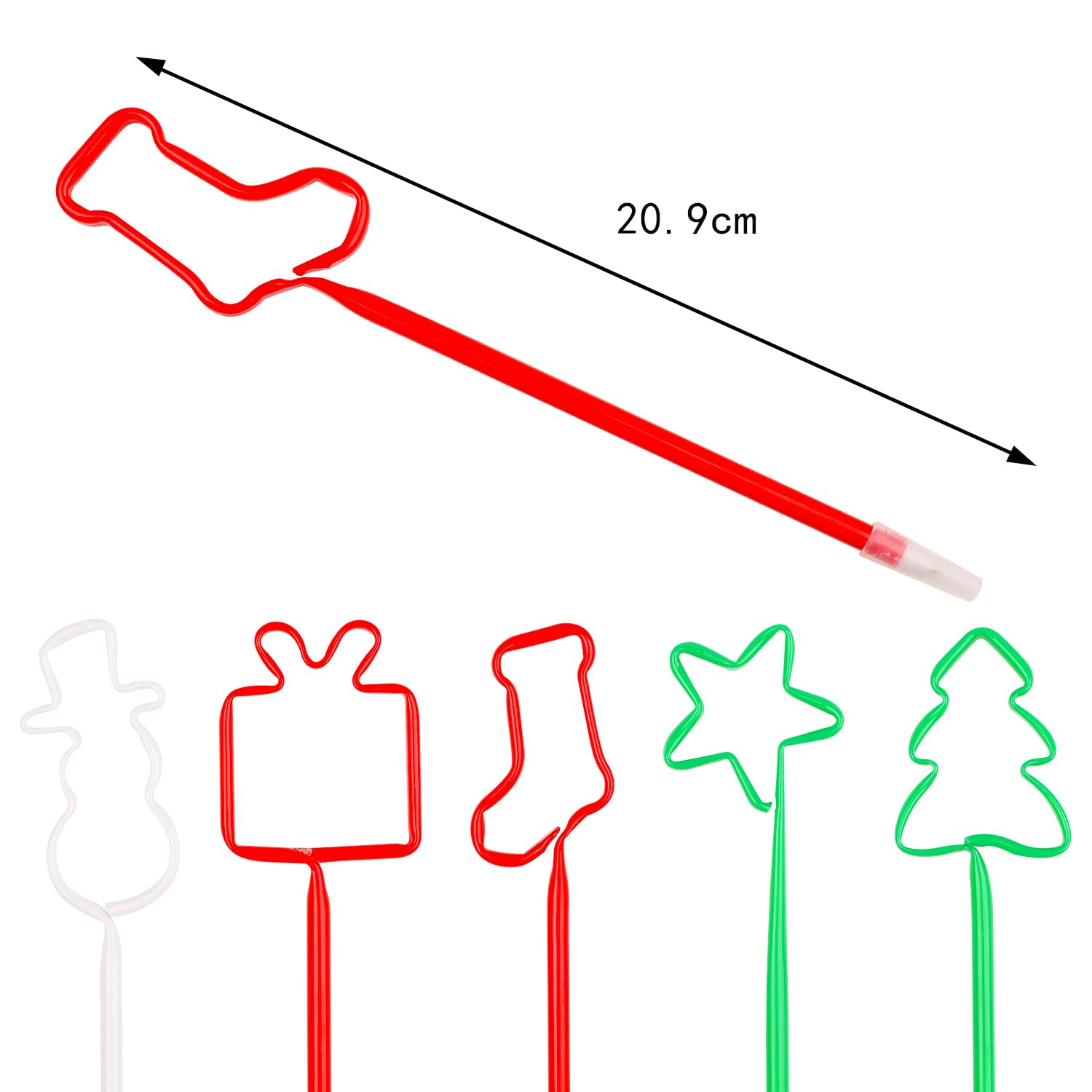 XNHIU Christmas Ballpoint Pens PET Creative Pens Snowman Christmas Tree Socks Ballpoint Pens Xmas Party Favour Cartoon Styling Pen for Christmas Stationery (25) - Image 3