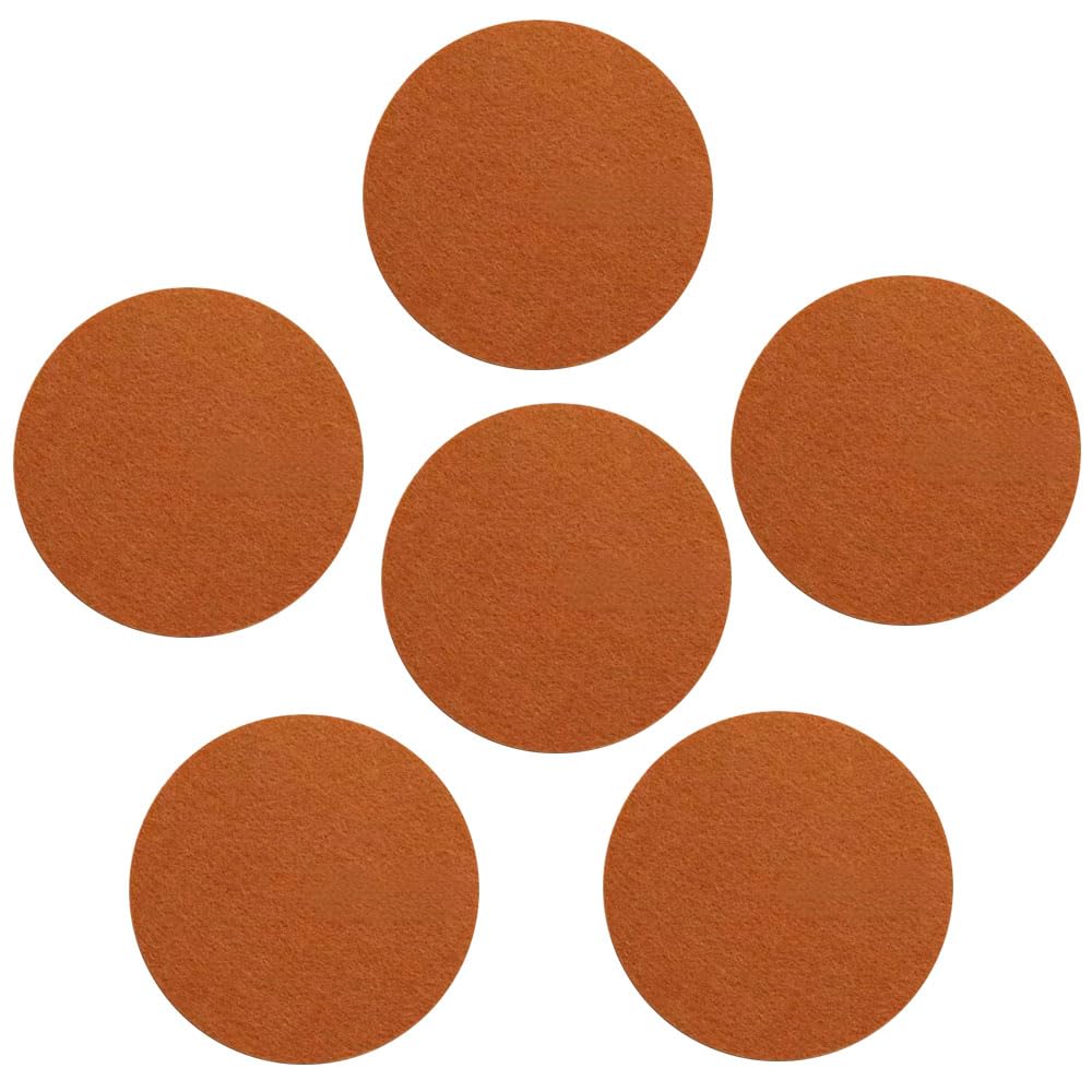 6Pcs Round Felt Cup Mats, 10cm Caramel Felt Coasters, Heat Resistant Coasters for Tabletop Protection