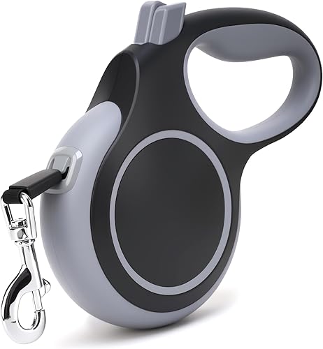 Correa retráctil para perro de 26 pies, gran correa resistente para perros de hasta 110 libras, mango de goma antideslizante, freno con una sola