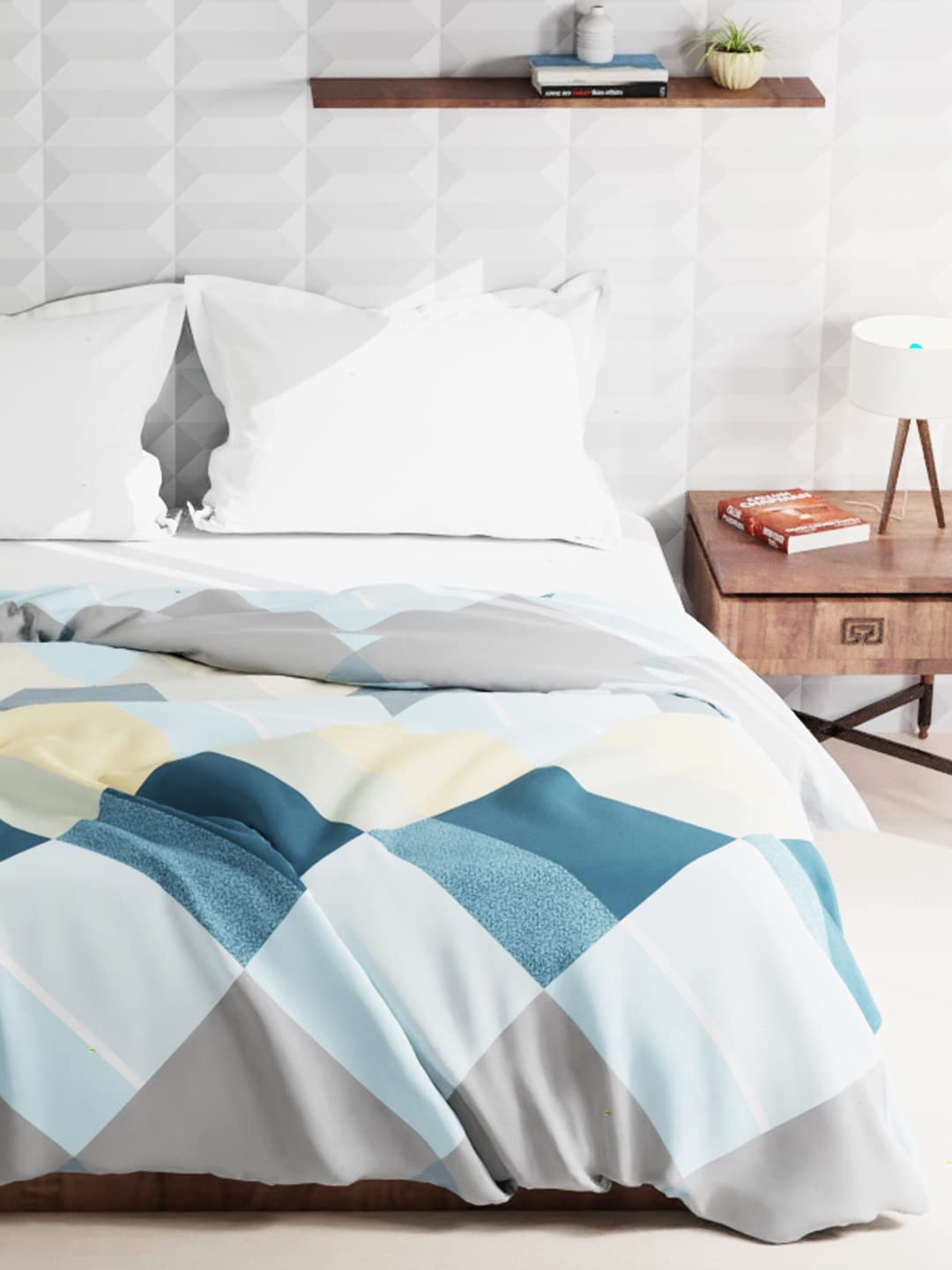 Super Soft Microfiber Double Comforter for All Weather -1pc Double Size (Rumba) | Super Soft Cotton Feel Microfiber Reversible Lightweight | Bed Comforter/AC Blanket/Quilt/Geometric-Multi