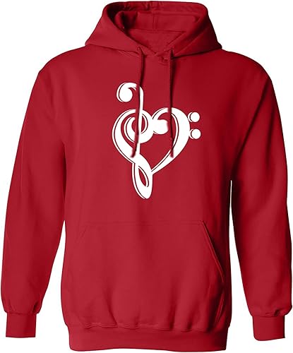 zerogravitee Music Note Heart - Sudadera con capucha para adultos