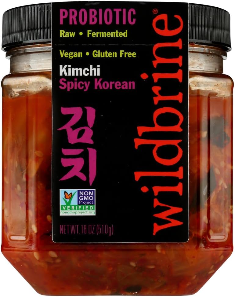 Wildbrine Korean Kimchi Gluten Free, Vegan, No MSG, No Sugar 18 Fl Oz | Pack of 6