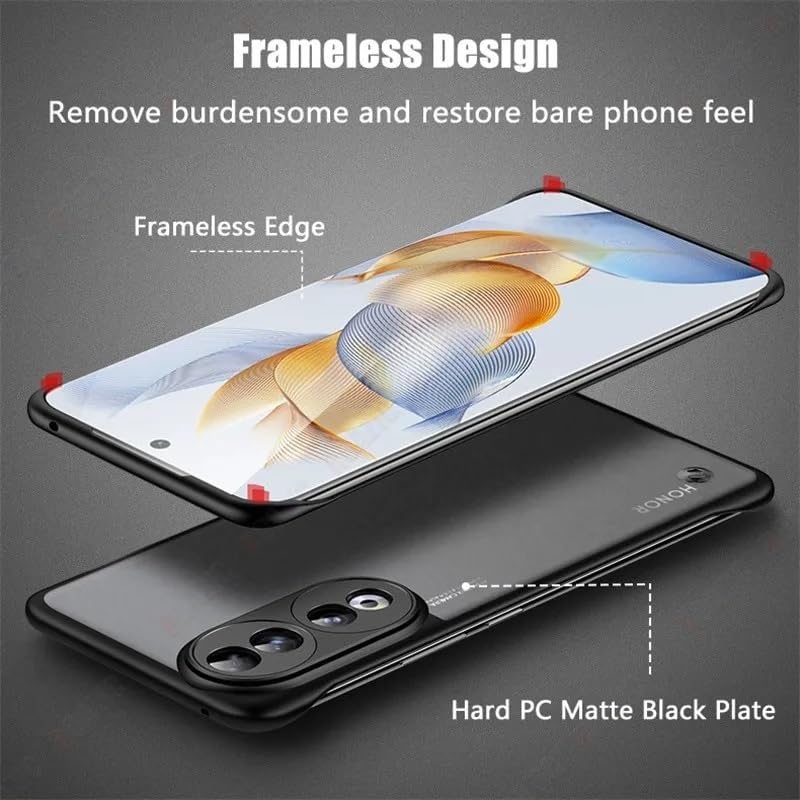 Image of REALCASE Honor 90 5G Back Cover Case | Stylish Frameless Matte Hard Back Skin | Soft TPU Shock Proof Bumper Back Cover Case for Honor 90 5G (Blue)