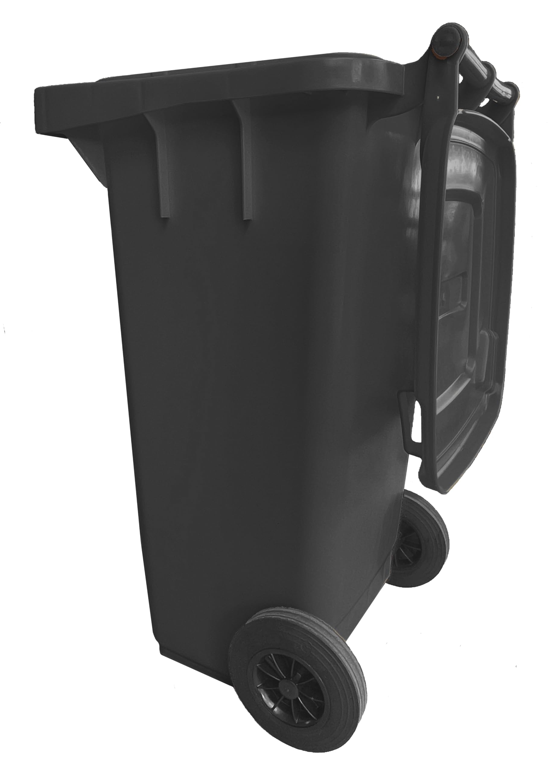 Mobil Plastic - Bidone Raccolta Differenziata 240 Litri con Coperchio e Ruote per Esterni | Colore Grigio | Plastica Resistente | Certificato UNI EN 840