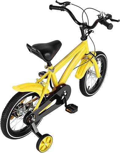 Miniatura 6 de Bicicletas para niños de 3 a 6 años, bicicleta para niños de 14 pulgadas con ruedas de entrenamiento, bicicleta de entrenamiento de altura ajustable