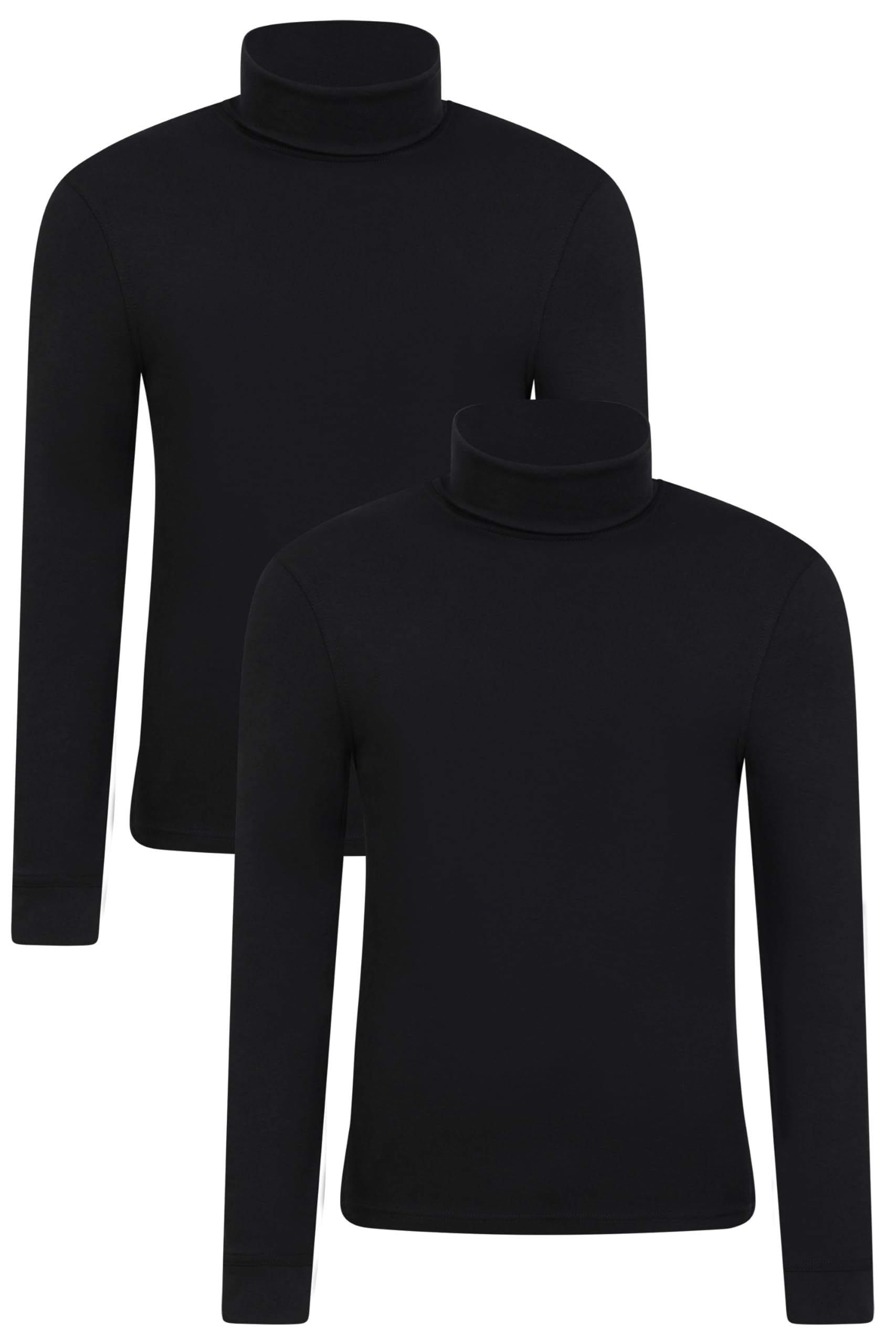 Mountain Warehouse Men's Black (2 Pack) Meribel Thermal Top Multipack - Lightweight & Breathable Baselayer - Best For Autumn Winter, Outdoors, Travelling & Hiking M