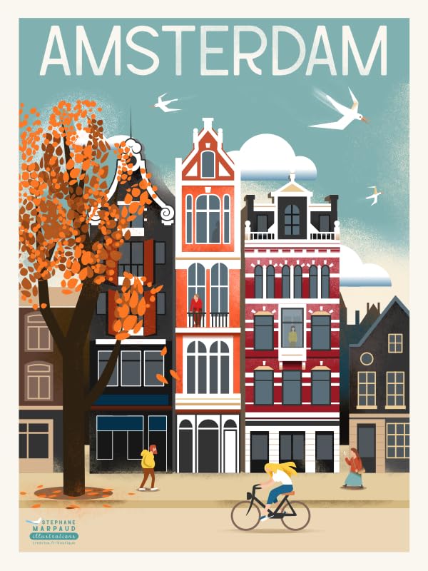 Affiche d'Amsterdam de qualité supérieure poster vintage de Studio Creavisa
