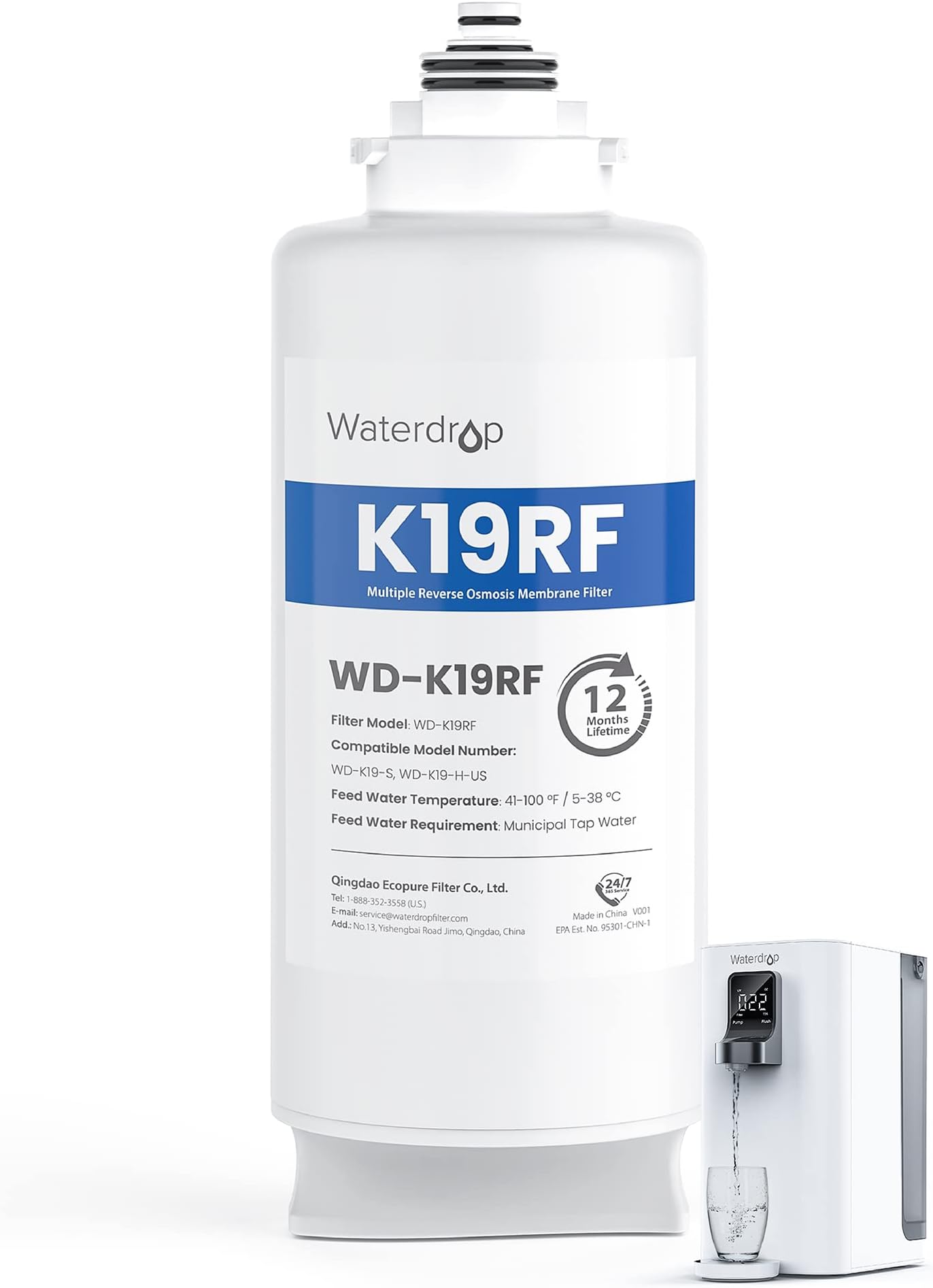 5 Micron 10" x 4.5" Whole House Big Blue Sediment and Activated Carbon Water Filter Replacement Cartridge for GE FXHTC, GXWH40L, GXWH35F, GNWH38S (2 Pack)