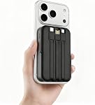 Power Bank 10000mAh Compatible with MagSafe, Magnetic Portable Charger with Digital Display, 15W Wireless Fast Charging, Built-in 3 Cables, Foldable Stand Compatible with iPhone 16/15/14/13/12 Series