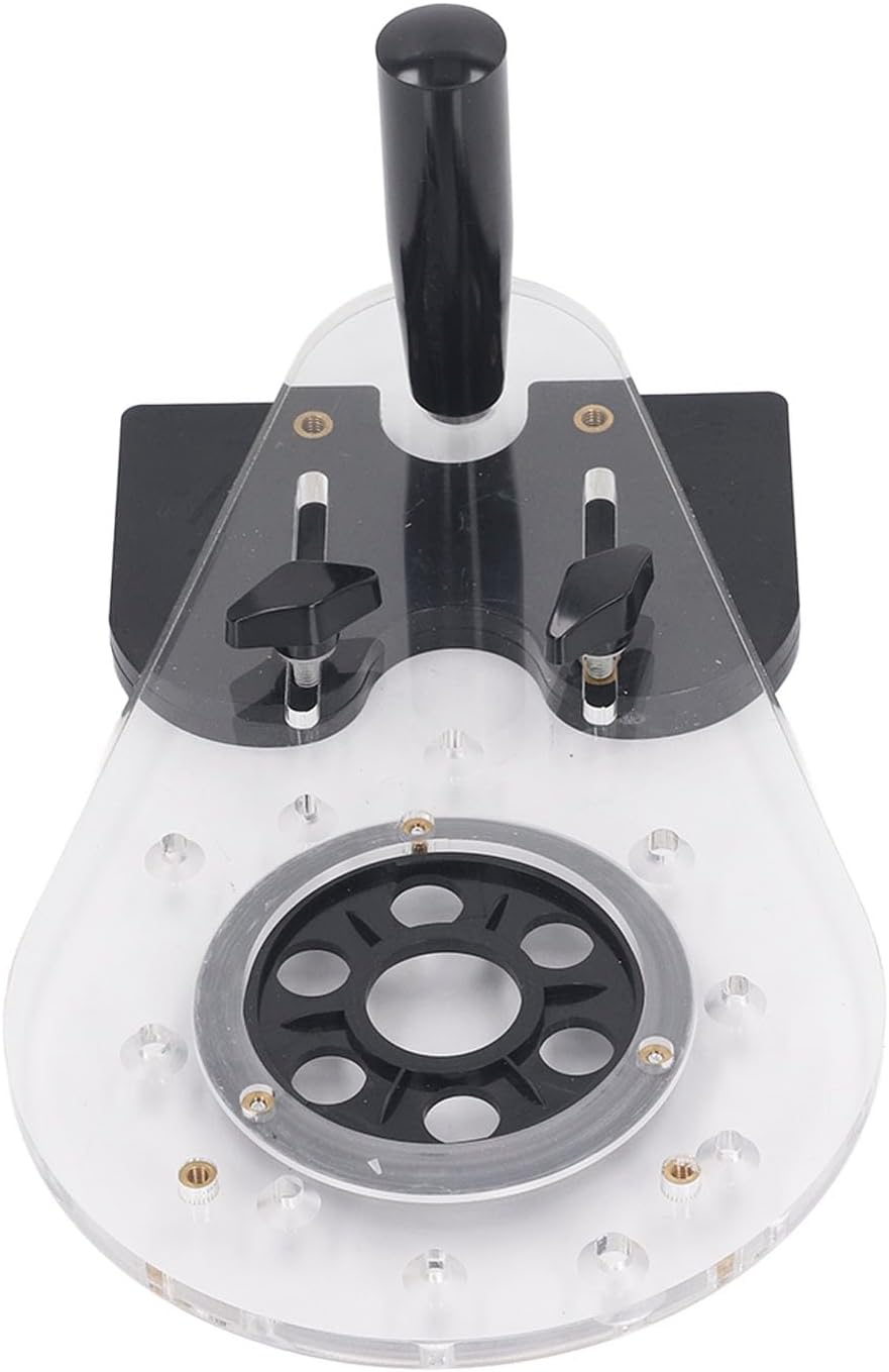 Router Base Plate, Router Plate Universal Acrylic ABS Accurate Cutting Adjustable Stable Guided with Handle Screw Nut for Milling Trimming Carving