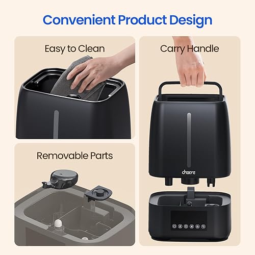 Miniatura 8 de Humidificador ultrasónico de llenado superior de 6 litros, niebla fría y cálida para dormitorio, bebé, habitaciones grandes y plantas, control