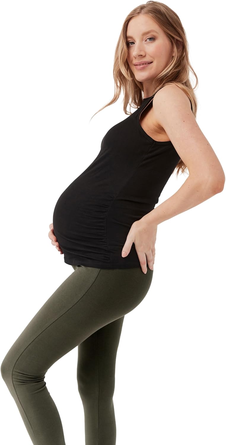 Pact Organic Cotton Maternity Tank Top - Ruched Soft Stretchy Sleeveless Maternity Top - Image 3