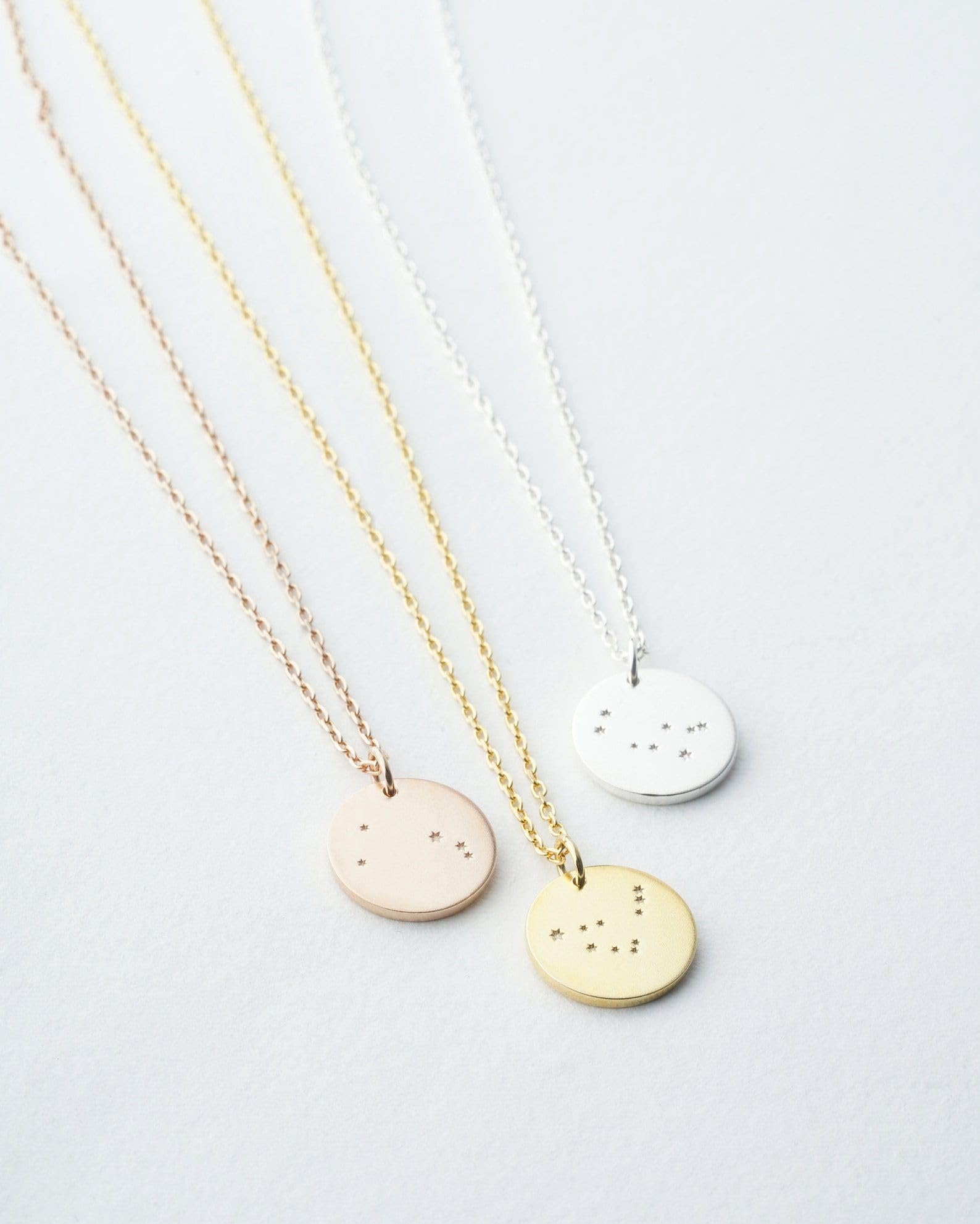 Collar de Constelación plata de ley 925 zodiaco Collar Personalizado estrella signo minimalista delicado Cumpleaños hecho a mano a medida Día de la Madre
