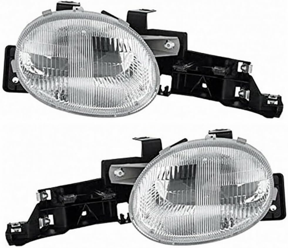 For Plymouth Neon 1995 1996 1997 1998 1999 Headlight Assembly Driver and Passenger Side | Pair | Replacement For CH2502103, CH2503103 | 4761449AB, 4761449, 4761448AB, 4761448
