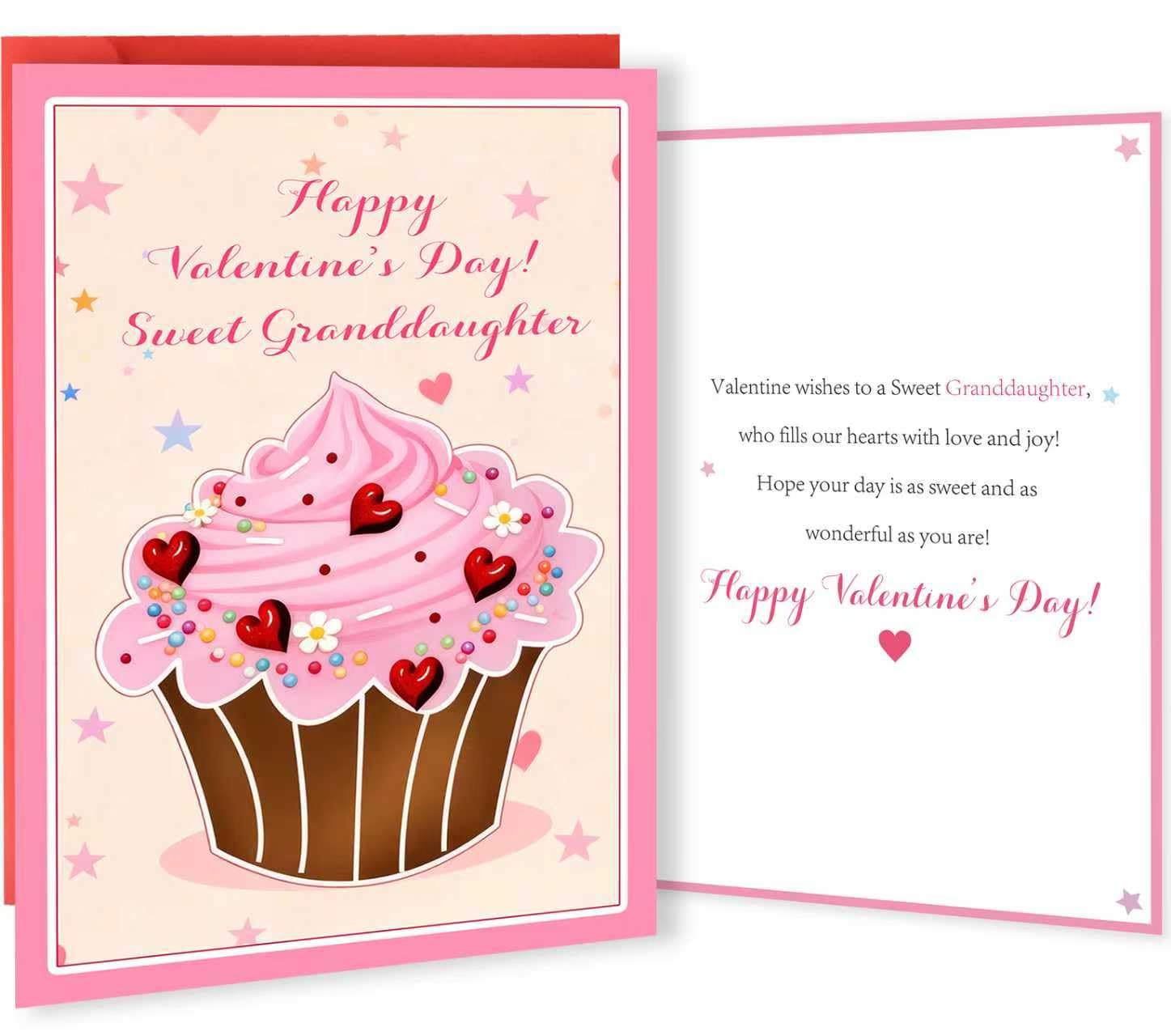 Photo 1 of **PACK OF 4 VALENTINE'S DAY CARDS, VARIETY** OJsensai Cute Cake Valentine’s Day Card Gifts for Granddaughter?Sweet Valentines Day Gifts for Her Girl Kids from Grandma Grandpa Grandparents