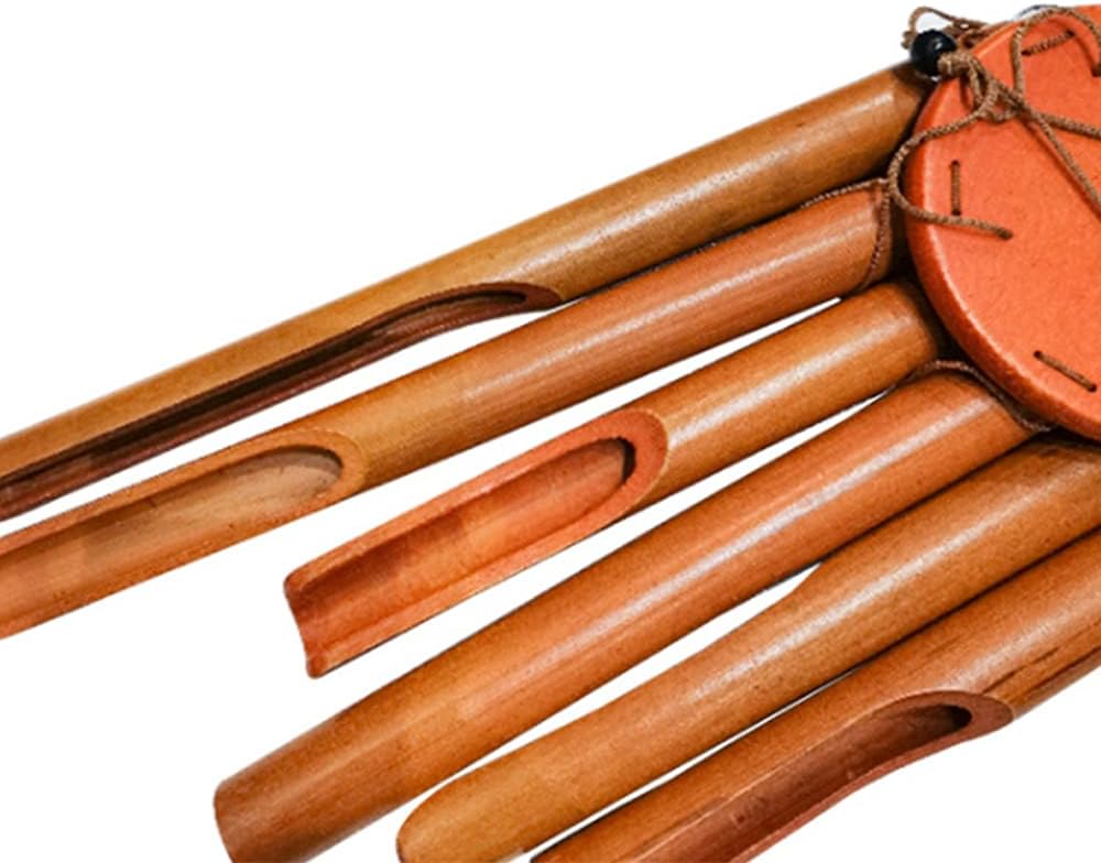 1Pcs Wooden Wind Chimes Outdoor, Bamboo Wind Chimes with Amazing Deep Tone for Patio Garden Home Décor, Natural Beautiful Sound(Light Color)