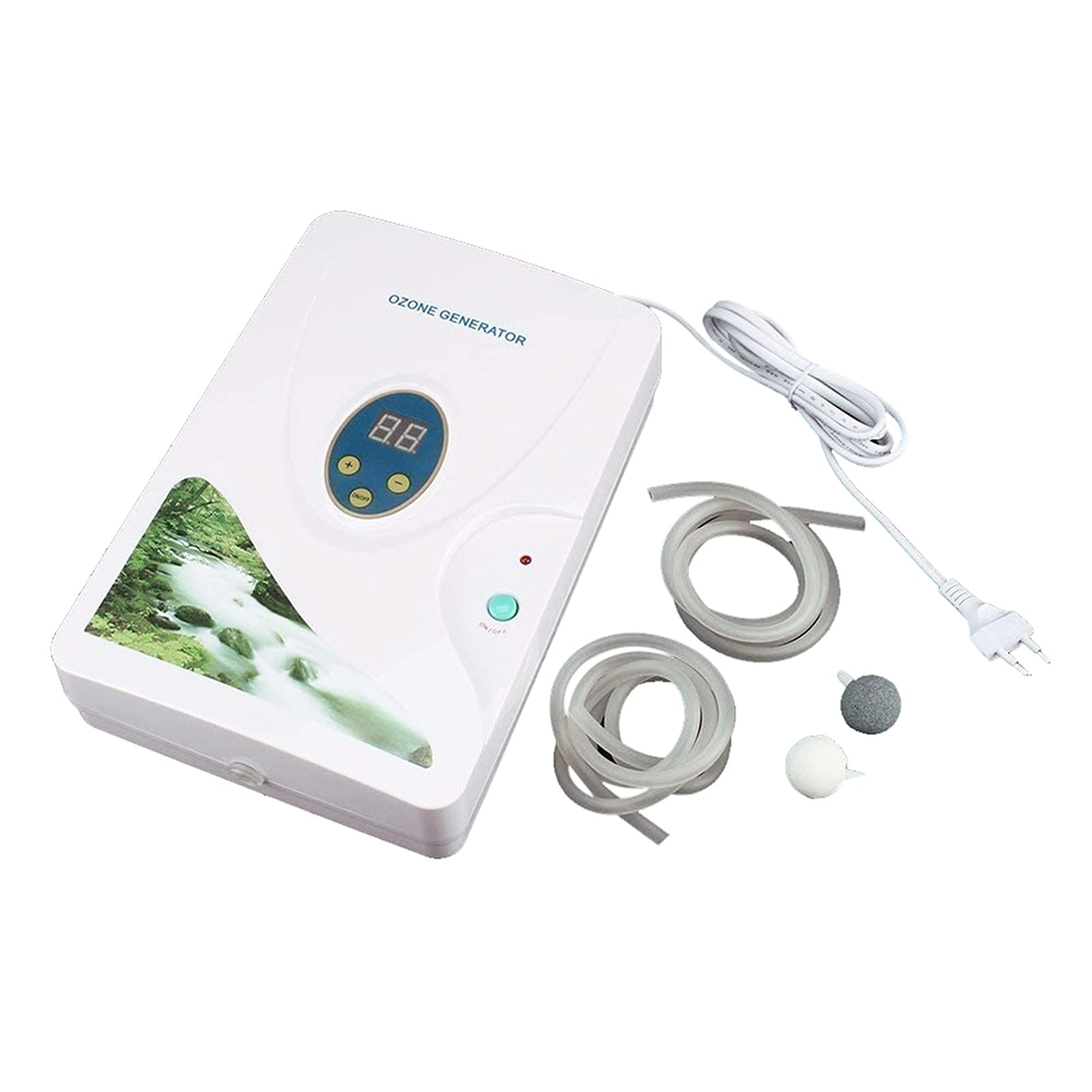 Generador de ozono máquina de limpieza, generador de ozono multiusos 600 mg/h, con función de temporizador e indicador LED, para la limpieza de aire y agua, para frutas, verduras