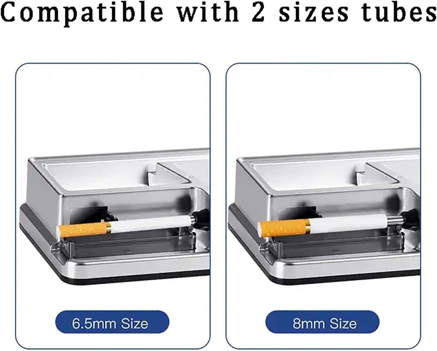 Electric Cigarette Rolling Machine, 6.5/8mm Cigarette Rolling Machine, Smart Induction Pause/LED Count, Tightness Adjustable, Self-Grinding Feed for Smoker