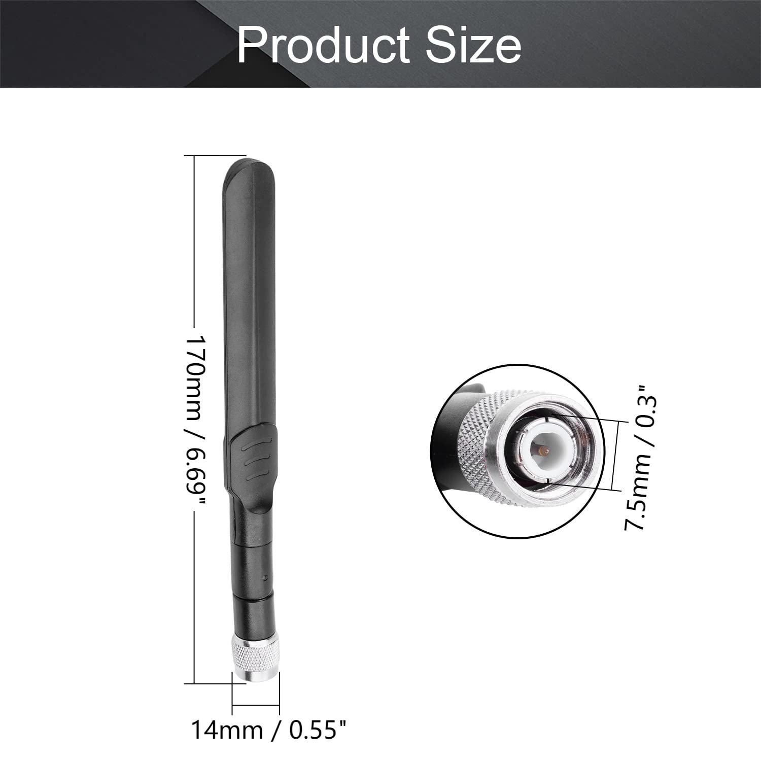 Othmro WiFi Antenna TNC Male 8dB 160mm Silver Needle,2.4GHz 5GHz Antenna for WiFi Router Booster with Bluetooth/Zigbee Antenna 1PCS