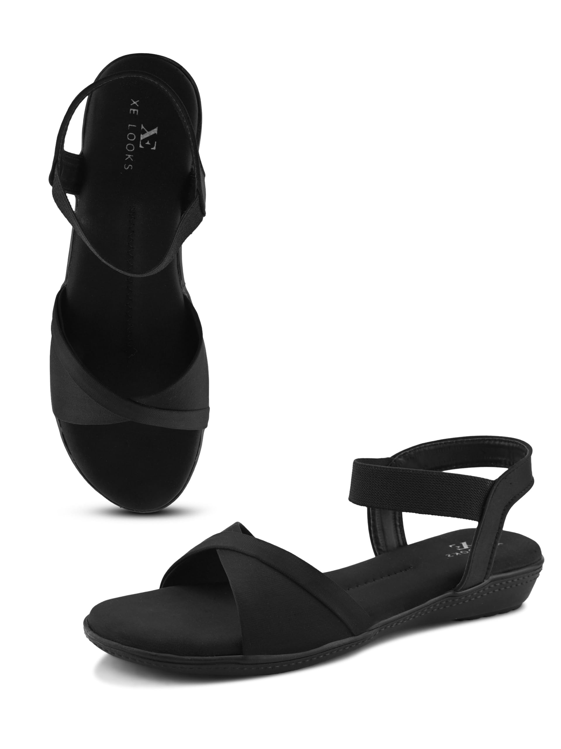 Criss-Cross Flat Sandals for Women | Secure Ankle Strap | Cushioned Footbed | Lightweight Casual Footwear For Girls-image-6