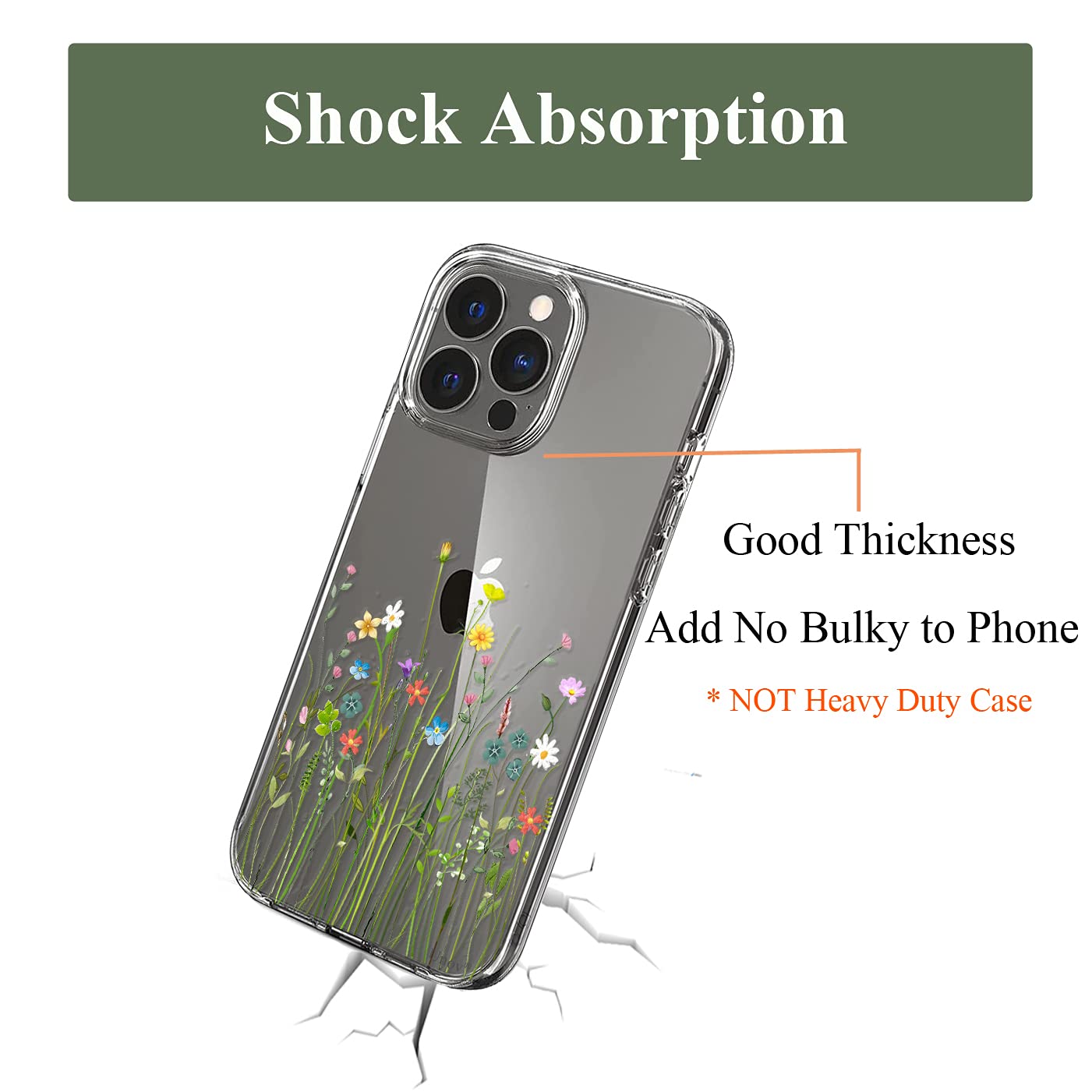 Unov - Funda compatible con iPhone 13 Pro Max 5G, ramo floral de flores