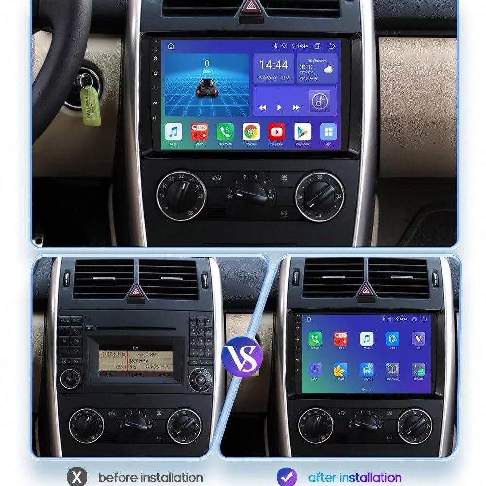 Bezprzewodowy, Przenośny Ekran Car Play dla Benz V-Class W639 Vito Viano 2006-2014 Bezprzewodowy, Mirror Link, Nawigacja Na Żywo, Asystent Głosowy Siri Gle, Ekran, 4 Rdzeń 4G+64G