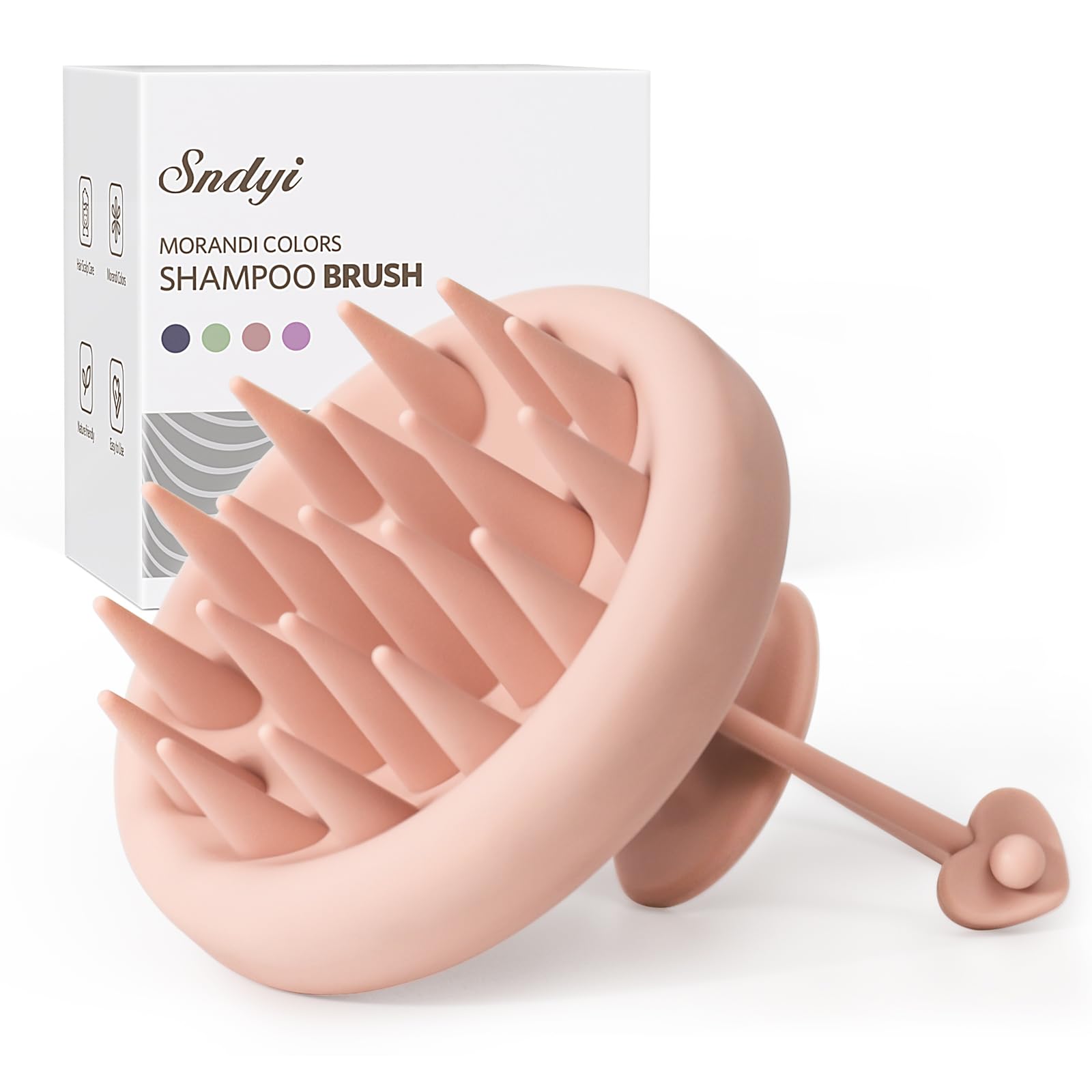 Sndyi Silicone Scalp Massager Shampoo Brush, Hair Scrubber with Soft Silicone Bristles, Scalp Scrubber/Exfoliator for Dandruff Removal, Wet Dry Scalp