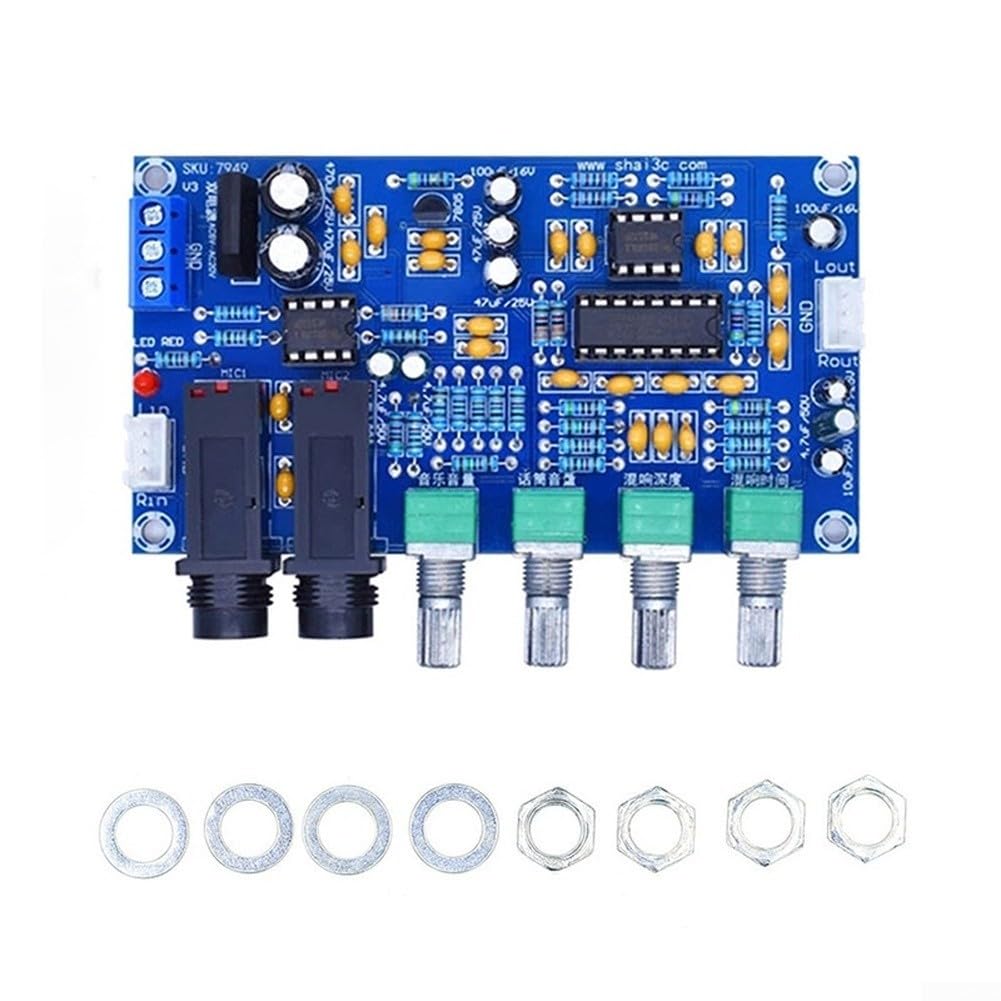 XH-M173 Module de mixage karaoké avec puce PT2399 double entrée d'alimentation 12 V CA conçu pour les amateurs d'audio et les constructeurs de systèmes de karaoké DIY