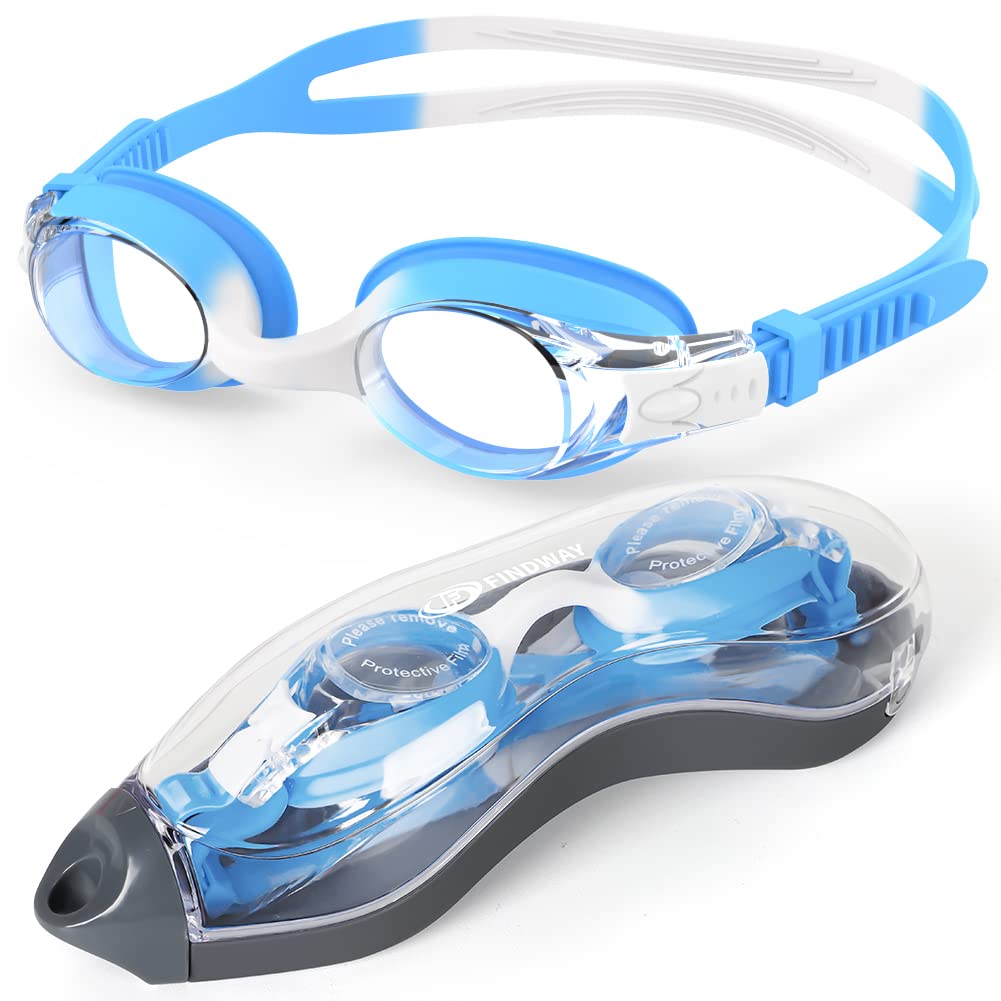 Findway Schwimmbrille Kinder,Schwimmbrille für Kinder Jungen Mädchen Junior, UV-Schutz Anti Nebel Kinder Schwimmbrille für Alter 3-12 Jahre