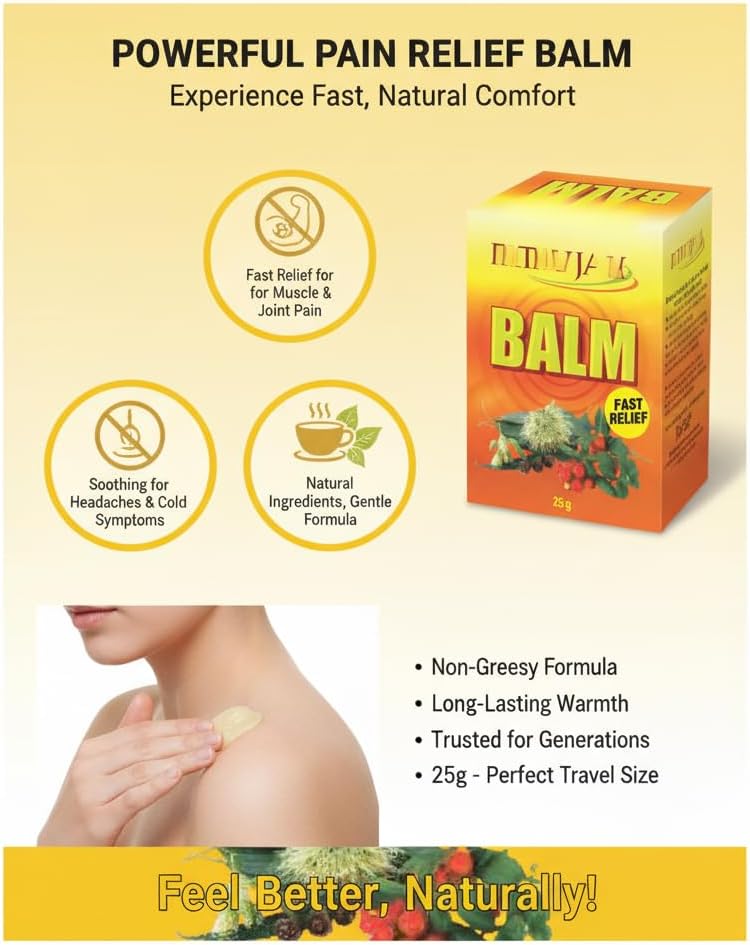 Herbal Cold & Headache Relief Balm – 25g (Pack of 5) | Natural Soothing Balm with Ayurvedic Ingredients