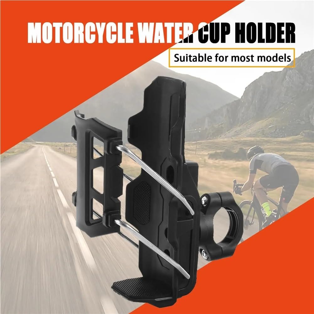 Portabotellas Motocicleta Portavasos para Motocicleta, Marco De Bicicleta Tamaño Ajustable, Soporte para Botella Agua, Sin Taladro, para Botellas 1,26-3,15 Pulgadas Diámetro