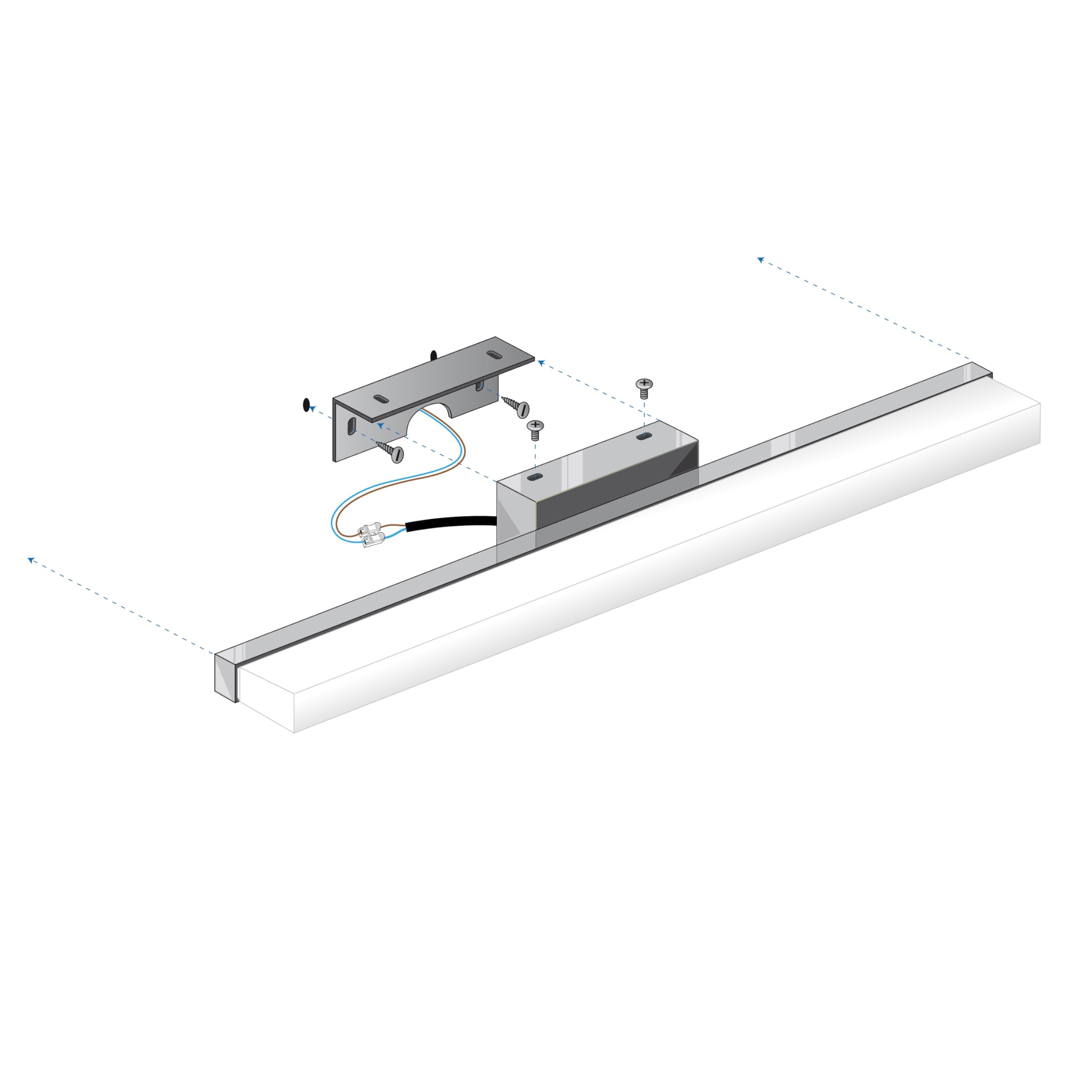 LED ATOMANT Aplique LED Cromado para Baño 10W 40 cm. Color Blanco Frio 6500K (40cm). 1000 Lumenes. Luz para Espejo.