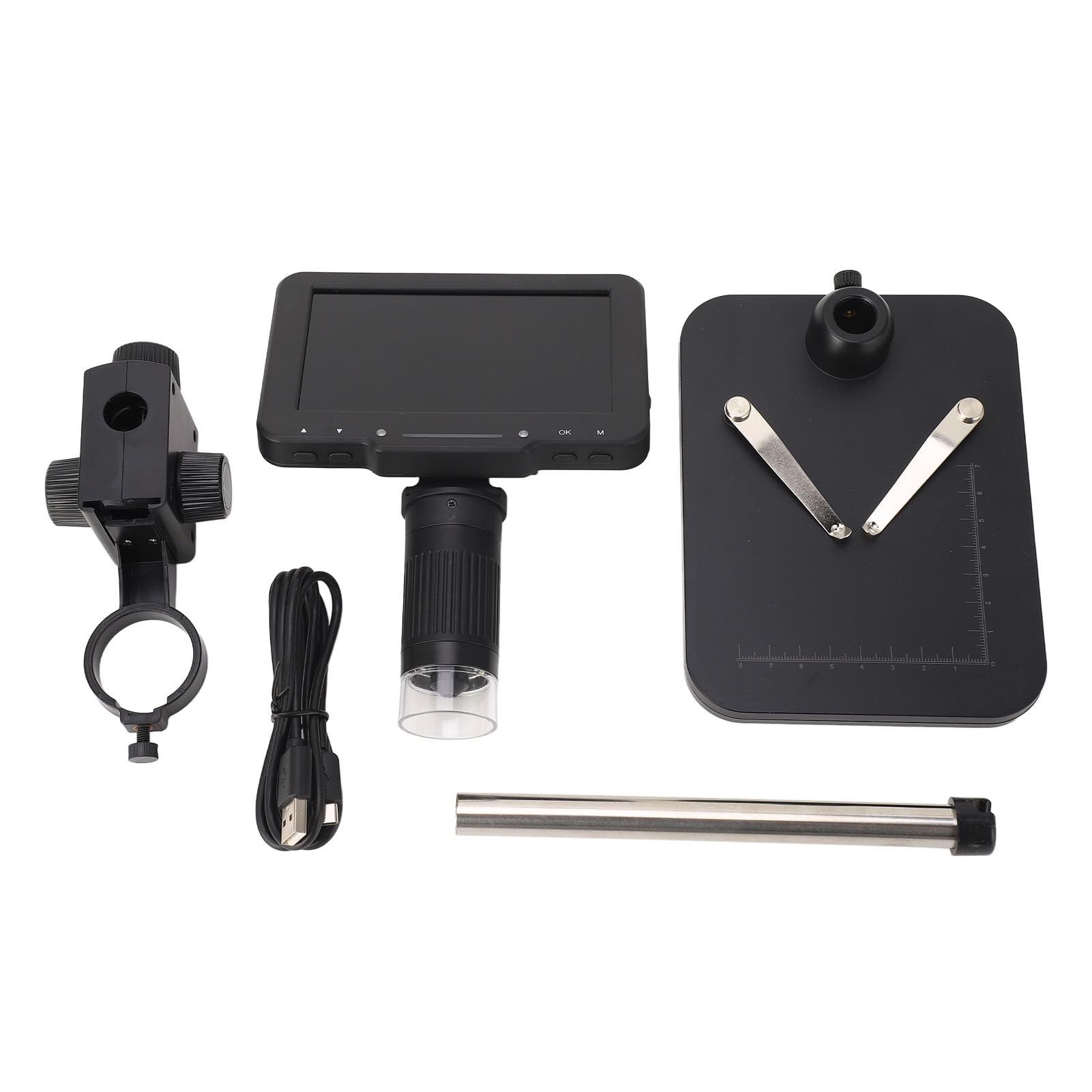 Digitales Mikroskop mit 5-Zoll-IPS-LCD-Lötmikroskop, 16 MP, 1000-facher Zoom, 8 LEDs, Typ C, für Münzinspektion, PCB-Reparatur, Uhr, Schmuck, Pflanzenbeobachtung