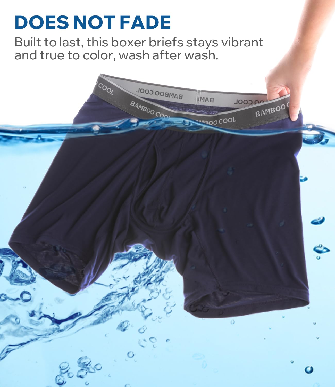 BAMBOO COOL Ultraweiche, atmungsaktive Herren-Boxershorts, feuchtigkeitsableitende Unterwäsche, bequeme Passform, ohne Etikett