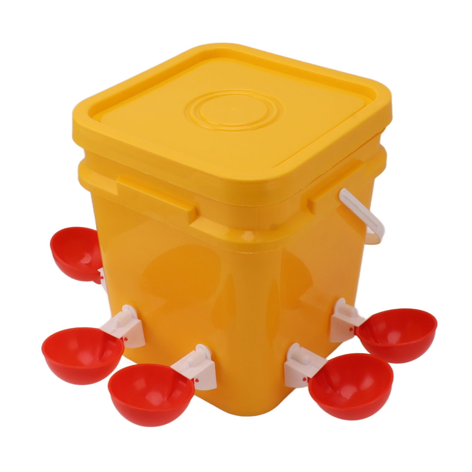 Generic Bebedero Automático para Pollos con Barril de Mano de 12 L, Herramienta Duradera para Beber Aves de Corral para Patos, Gansos y Codornices, 11,1 X 9,6 X 9,6 Pulgadas, Blanco (Cubo + Tazón