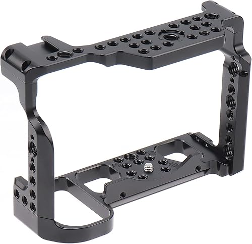 FocusFoto Jaula de cámara Estabilizador de cine de vídeo Plataforma de extensión de aleación de aluminio con zapata fría y tornillo de 1/4 "3/8"