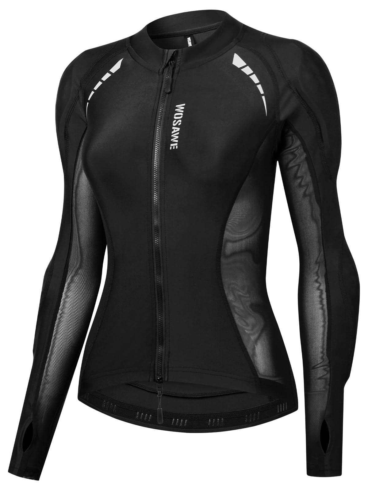 WOSAWE Mesh Motorcycle Jacket Women Padded Motorcycle Shirt with Armor Summer Sport Bike Protective Gear, Black M