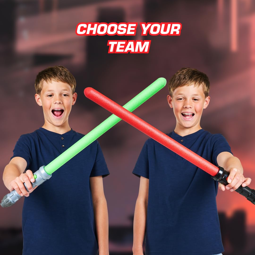 XSHOT Role Play Light Sword 2 Pack by ZURU, LED Light-Up Foam Sword with Safe Soft Blade & Plastic Grip - Image 2