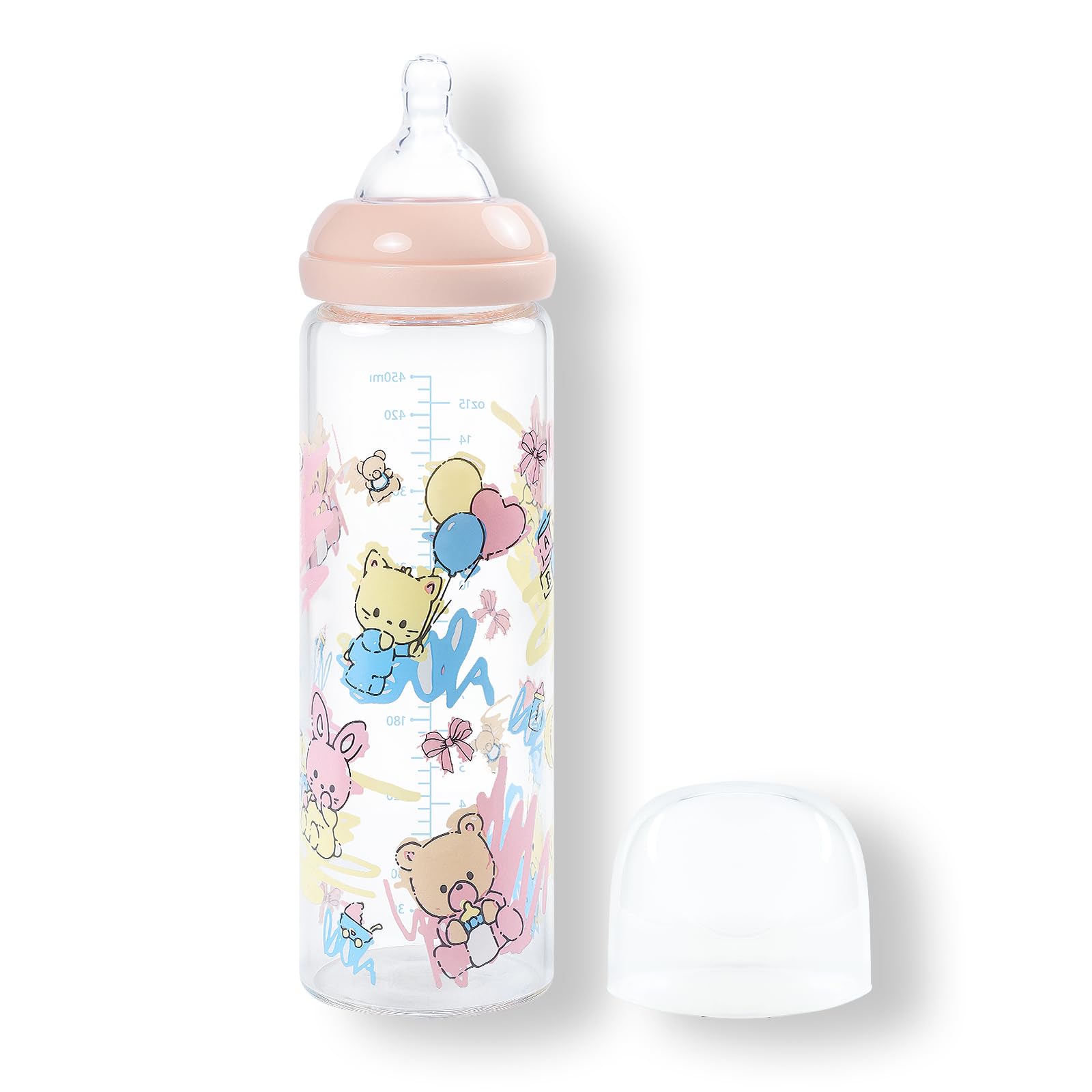 LittleForBig Adult Glass Feeding Bottle Ultra Printed Specialty Oversized Baby Cuties Pattern
