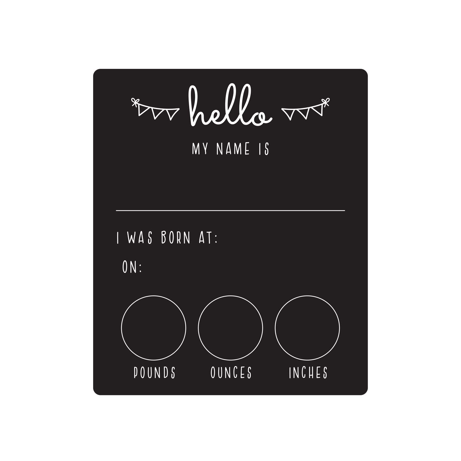 Canopy StreetHello My Name is Newborn Blackboard Sign / 10" x 12" Chalkboard Style Sign / Party Banner Baby Announcement Photo Prop