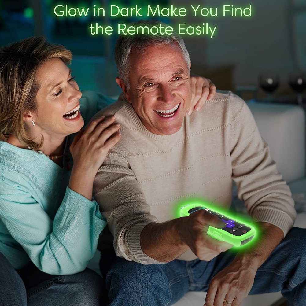 Cheap 3 Pack Case for Roku Voice Remote Pro,Cover Roku Ultra 2020/2019/2018 Remote Control Silicone Protective Controller Back Sleeve Holder Replacement Skin New Protector-Glow Blue,Glow Green,Rainbow