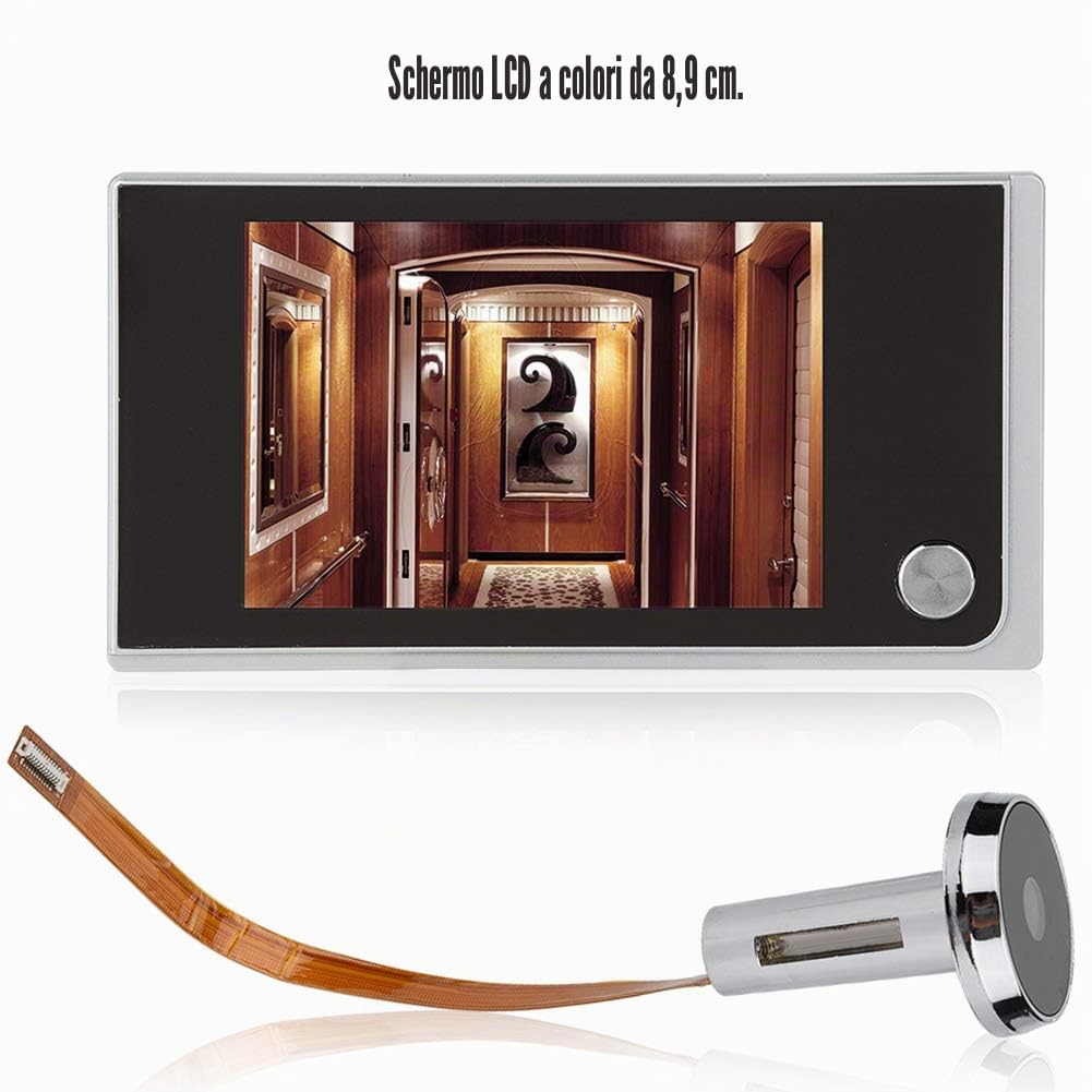 Spioncino Elettronico,Tangxi Spioncino Digitale Peephole Viewer,Schermo LCD 3,5 Pollici +120° Angle View+ 24 Ore di Monitoraggio,Spioncino Telecamera per Porta,per Sicurezza Domestica